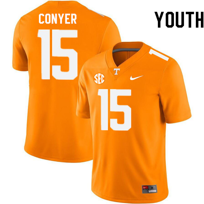 Youth #15 Cristian Conyer Tennessee Volunteers College Football Jerseys Stitched-Orange